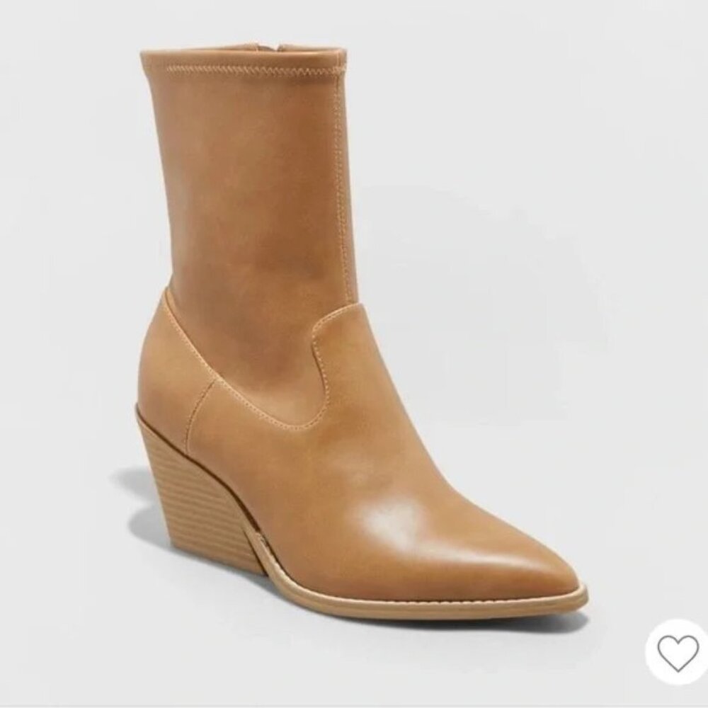 Women's Aubree Ankle Boots-Tan-Size 7-Universal Thread
